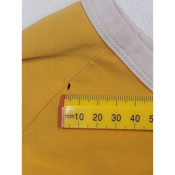 Victoria's Secret Pink Yellow Long Sleeve Shirt With Black Stripe Accents Size L - Picture 8 of 13